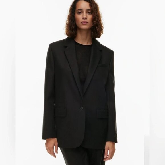 NWT Aritzia Wilfred Generation Blazer in Black City Cashmere Size Small - Picture 2 of 15